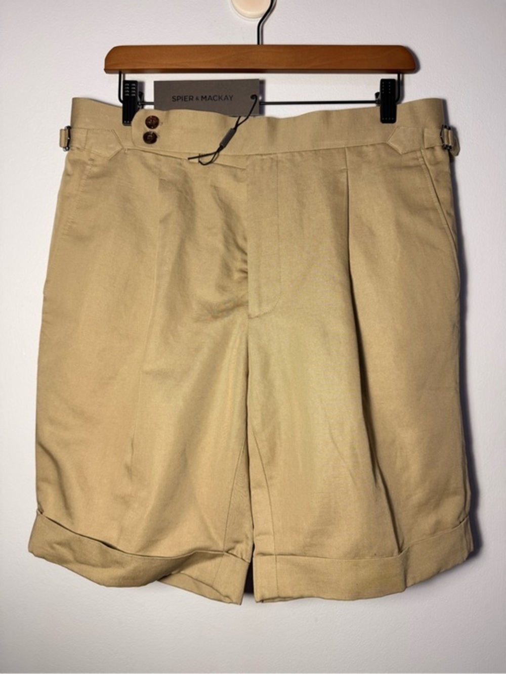 NWT Spier & Mackay Men's Sand Flat-Front Shorts size 33
